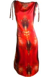 Red Long Summer Silk Dress