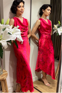 Cowl Neck Scarlet Dress