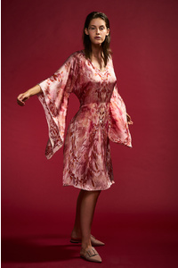 Silk Kimono Dress Pink
