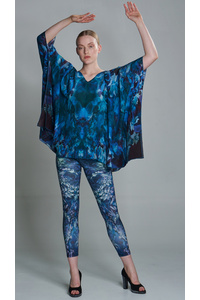 Bouquet De Fleur Summer Night Silk Crepe Poncho