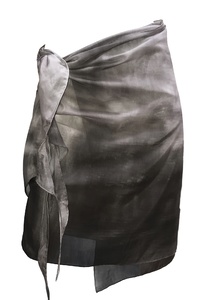 Night Walk Monochrome Silk / Cotton Wrap Skirt